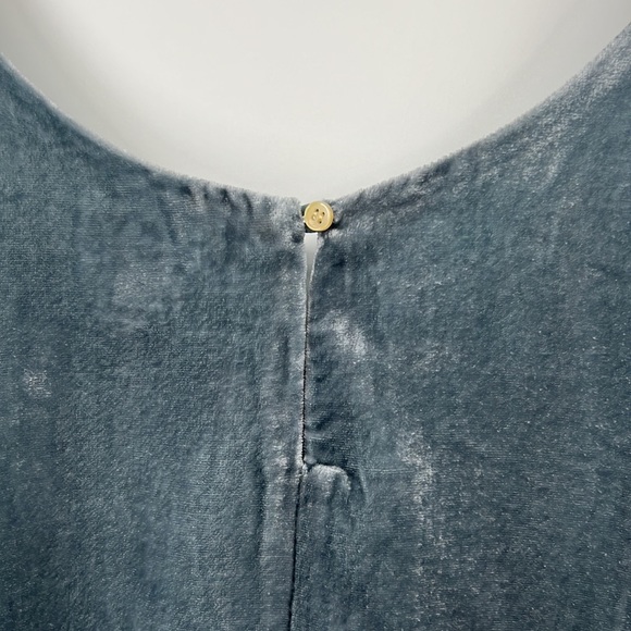 J Crew Tank Top Womens 16 Gray Teal Crushed Velvet Sleeveless Boxy Top - Picture 7 of 10